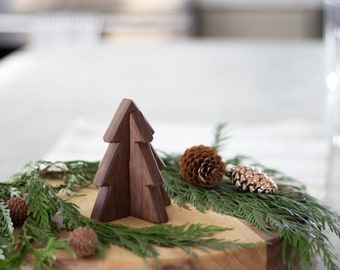 Small Black Walnut Christmas Tree ~ Modern Winter Decor