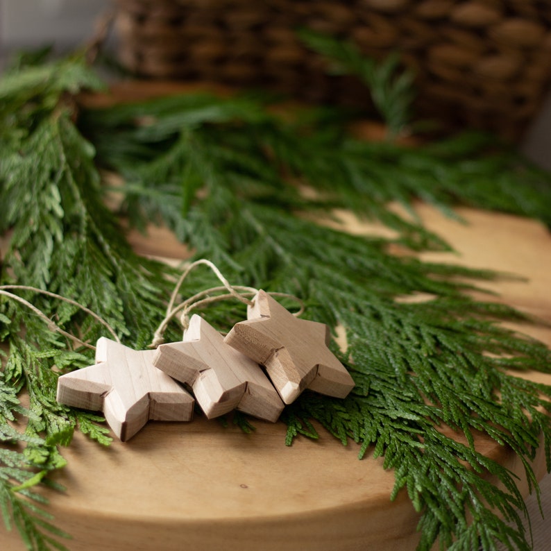Small Wooden Star Christmas Tree Ornaments WITHOUT Finish Etsy
