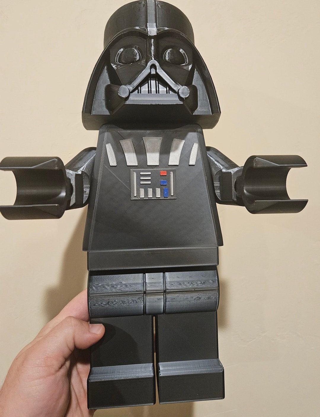 Lego Style Darth Vader Toilet Paper Holder 3D Print in Beskar