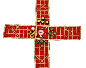 Chopad Chaupar Board Game cloth set, Indian travel strategy game