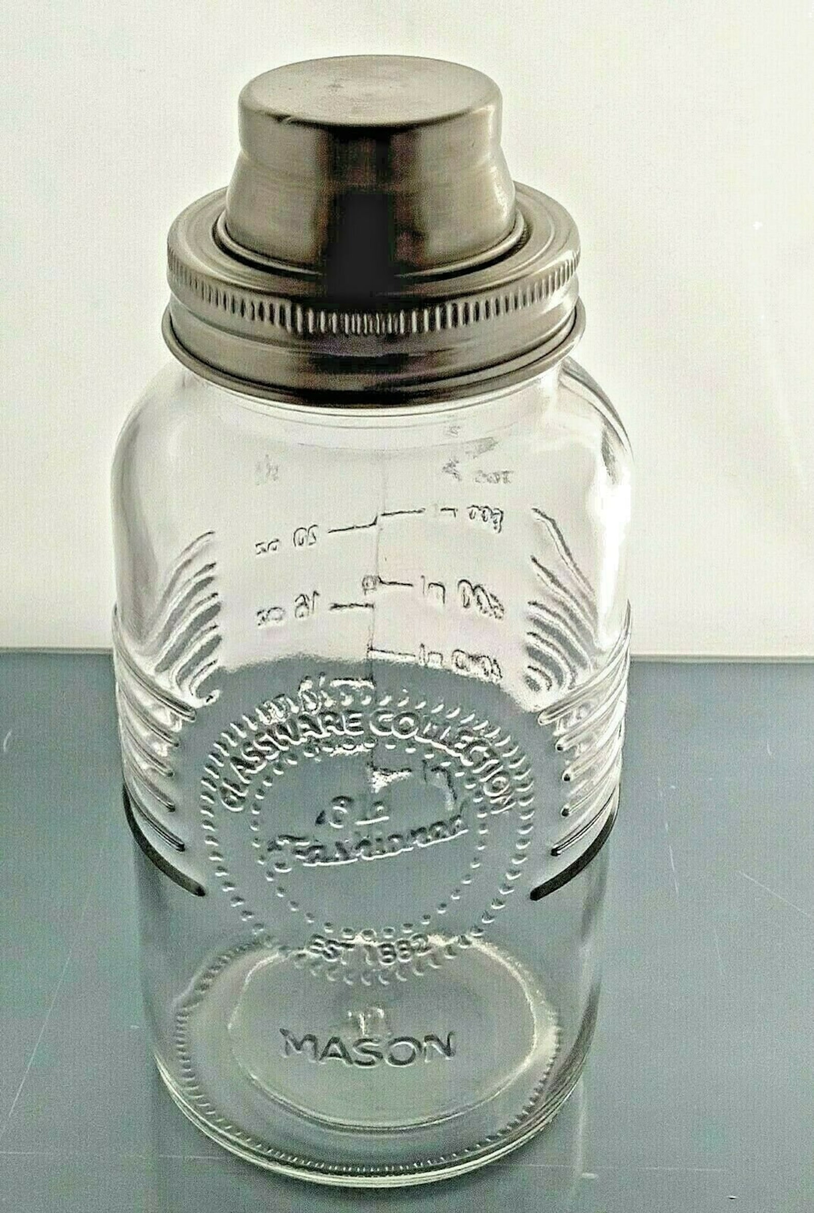 1 Litre Old Fashioned Mason Cocktail Shaker Screw Top Lid Etsy UK