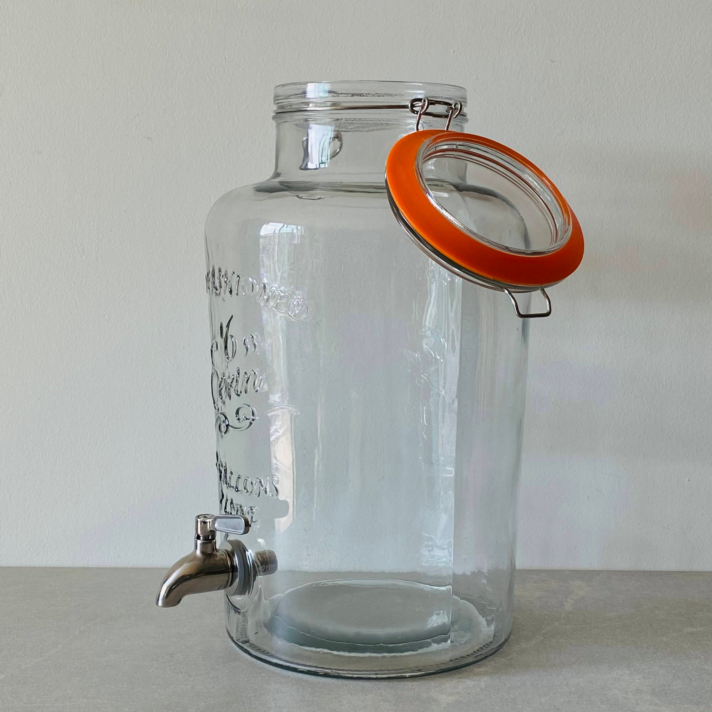 Baril en verre de 7 litres avec robinet en acier inoxydable Plein