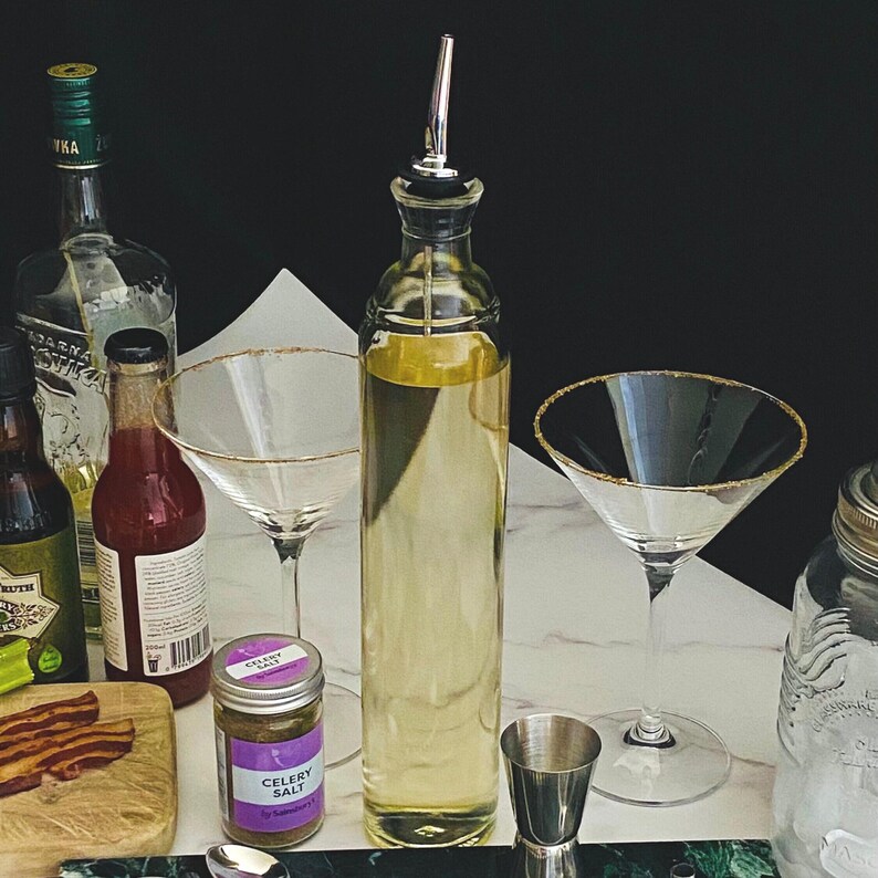 Glass 500ml Bottles Supplied with Corks & Metal Pourers - Barware Gifts image 3