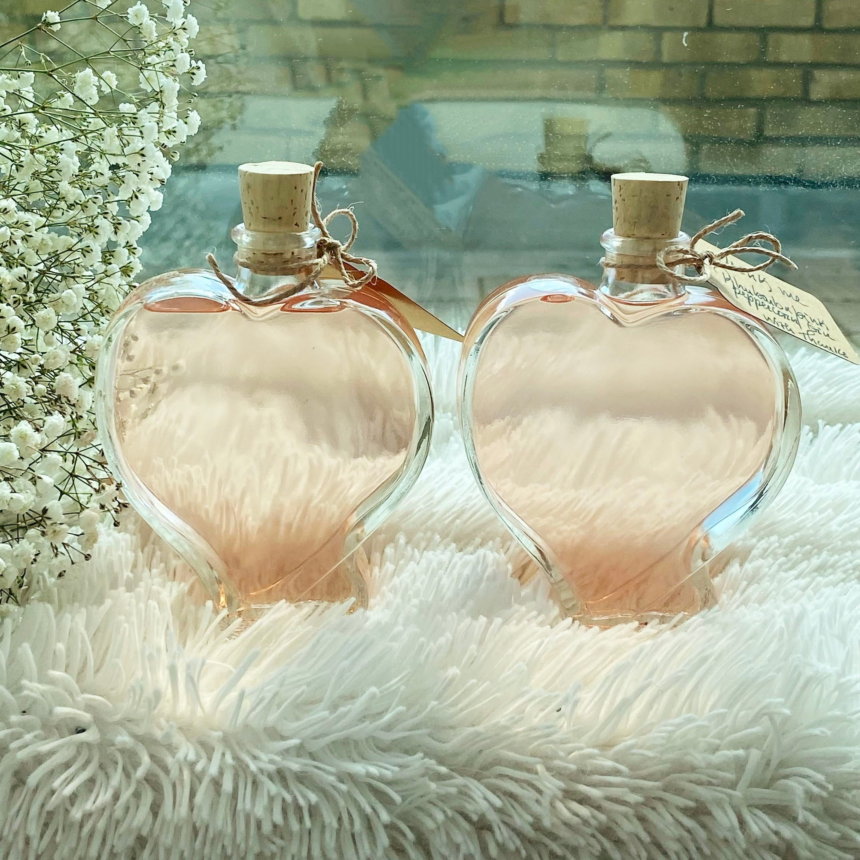 9 Glass 200ml Heart Bottles With Natural Cork Closures Etsy UK