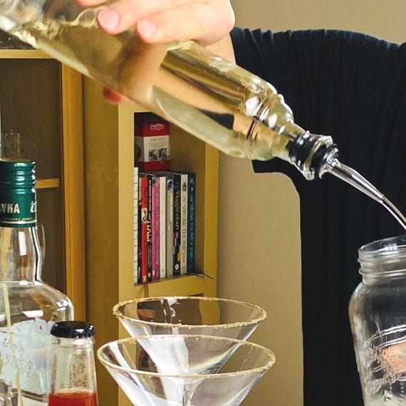 Glass 500ml Bottles Supplied with Corks & Metal Pourers - Barware Gifts