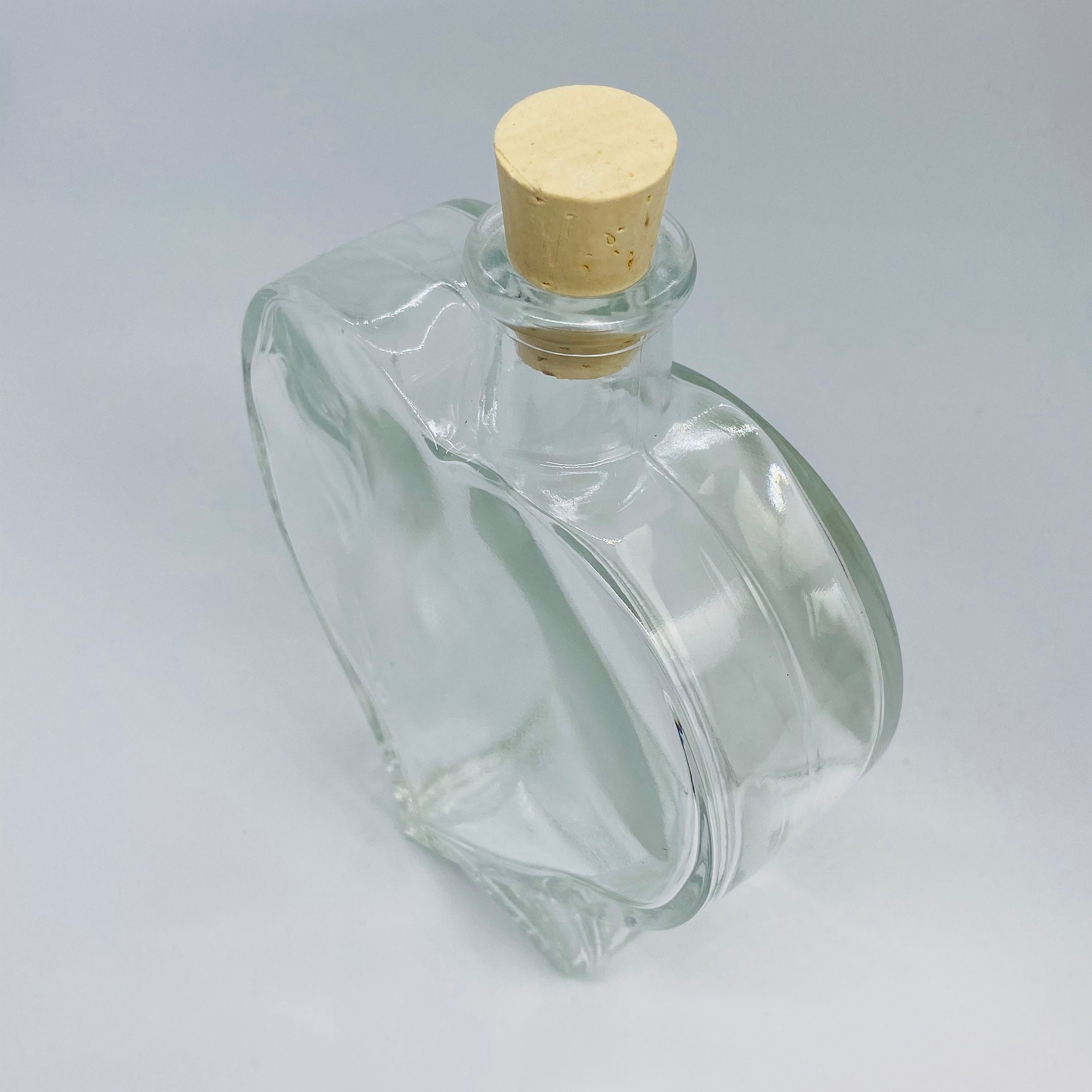 Large 350ml Glass Heart Bottle Includes a Natural Tapered Etsy UK