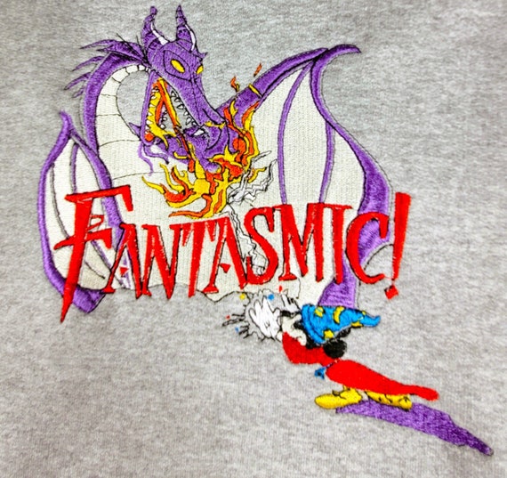 Sweatshirt - Fantasmic Vintage Disney Embroidered Designs - Etsy