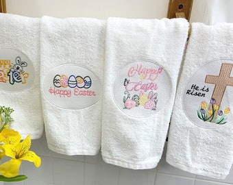 Embroidered Hand Towels - Easter