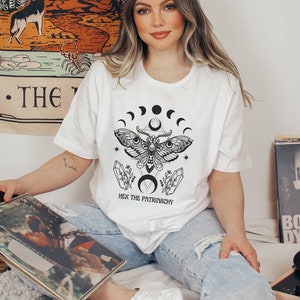Hex The Patriarchy, Smash The Patriarchy Shirt, Feminist Witch Shirt, Luna Moth Tee, Activism Shirt, Witchy Aesthetic, Liberal Gifts