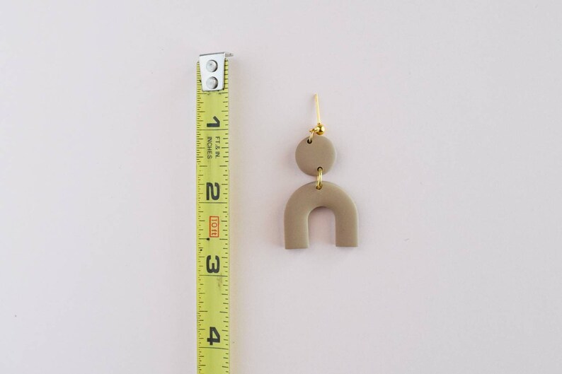 Bohemian Style Statement Earrings Minimal and Modern Handmade Jewelry Dainty Earrings Nude Polymer Clay Earrings Gift Idea
