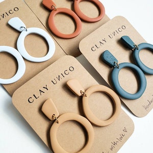 Polymer Clay Earrings | Boho Hoop Earrings | Handmade Earrings | Modern Earrings | Indie Earrings | For Women | Stud Earrings | Gift Idea