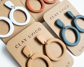 Polymer Clay Earrings | Boho Hoop Earrings | Handmade Earrings | Modern Earrings | Indie Earrings | For Women | Stud Earrings | Gift Idea