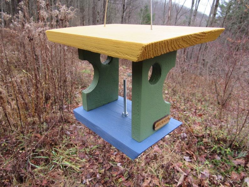 Mid Century Modern Bird Feeder Green And Blue Bird Cedar Suet Feeder Yellow Vegan Bird Suet Cake Artistic Bird Feeder Feeders Birdhouses Outdoor Gardening Lifepharmafze Com