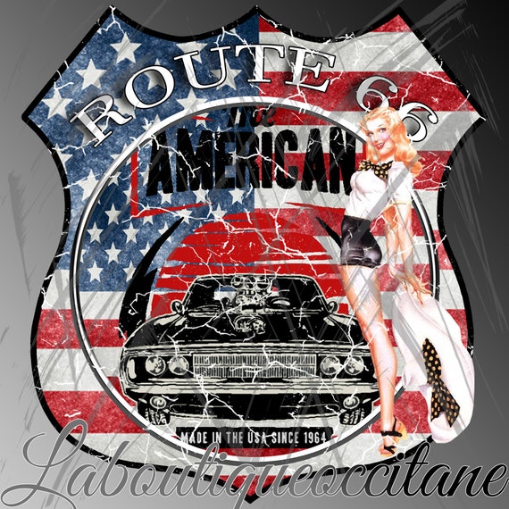 Vintage American Car USA Muscle Car Vintage Road Poster 66 - Etsy