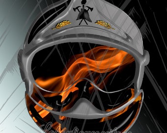 Firefighter Helmet F1 Firefighters of France Flame Helmet Instant Digital Download PNG Vintage Firefighters Helmet