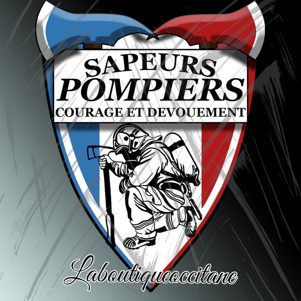 Fanion  Sapeurs-Pompiers de France Drapeau Sapeur-Pompier emblème pompiers casque patriote hache  Courage Dévouement Honneur PNG France