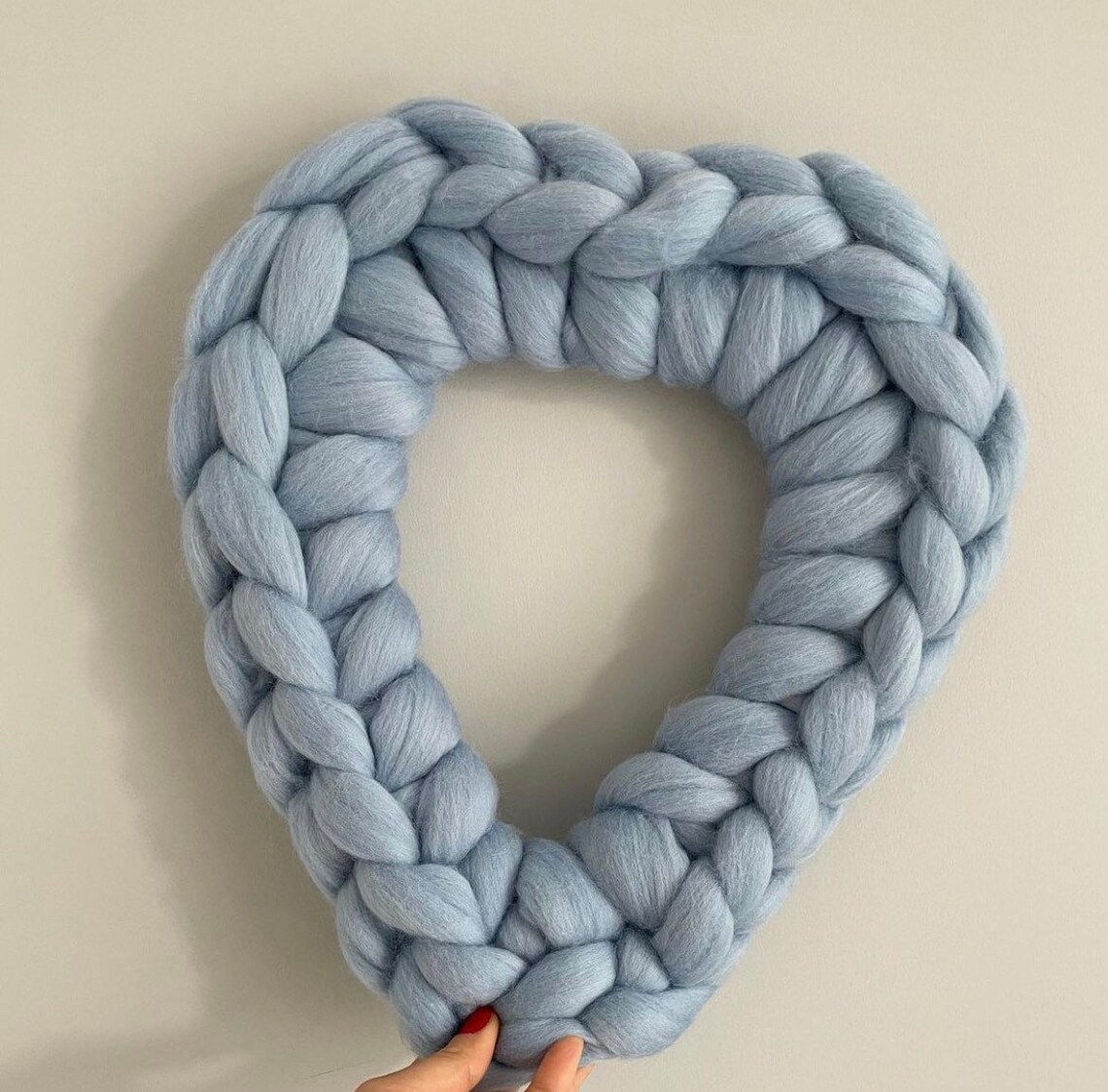 Chunky Knit Heart Wreath approx 14inch Wall decor Etsy