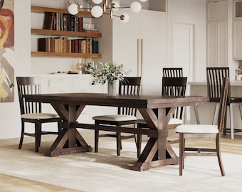 The Viking | Trestle Table // Farmhouse Dining Room Table // Modern // Rustic