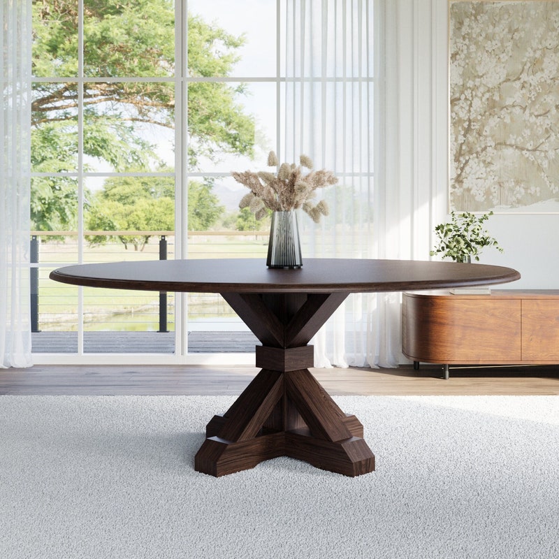 Round Pedestal Dining Table - Etsy