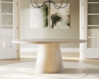 The Harper | Round Pedestal Table // Rustic // Modern // Farmhouse