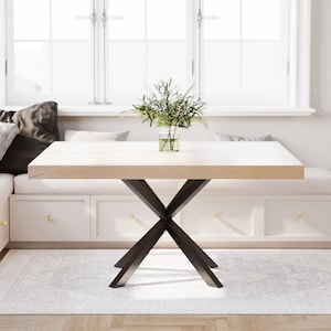 The Artisan Industrial Pedestal Square Table // Metal Pedestal // Spider Base // Modern Dining Room Table image 3