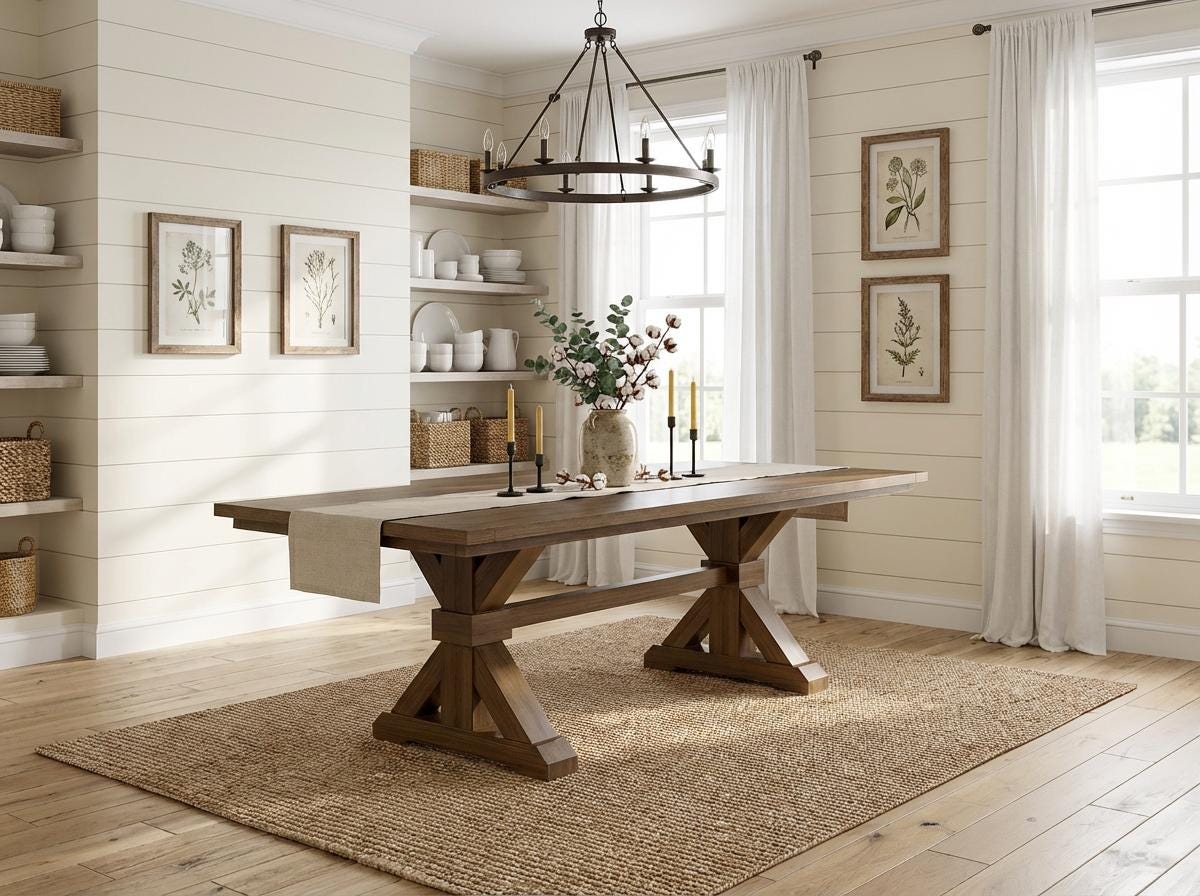 The Viking | Extension Dining Table // Trestle Leg // Farmhouse