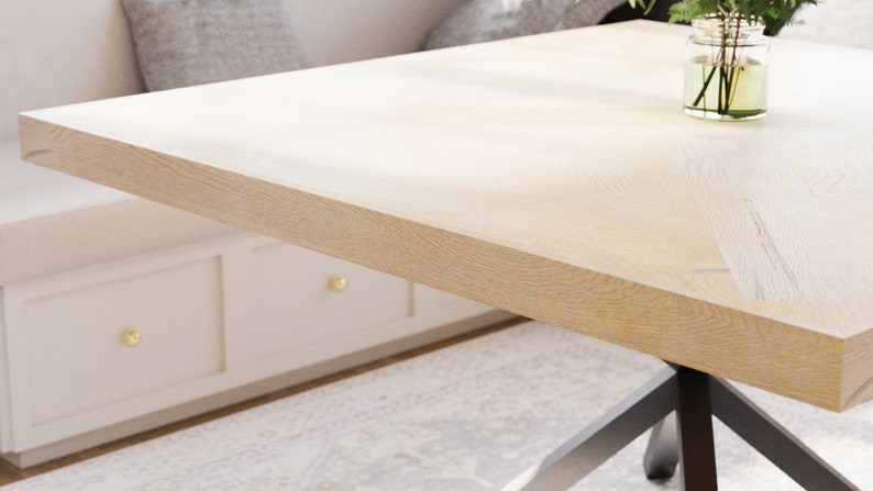The Artisan Industrial Pedestal Square Table // Metal Pedestal // Spider Base // Modern Dining Room Table Honey
