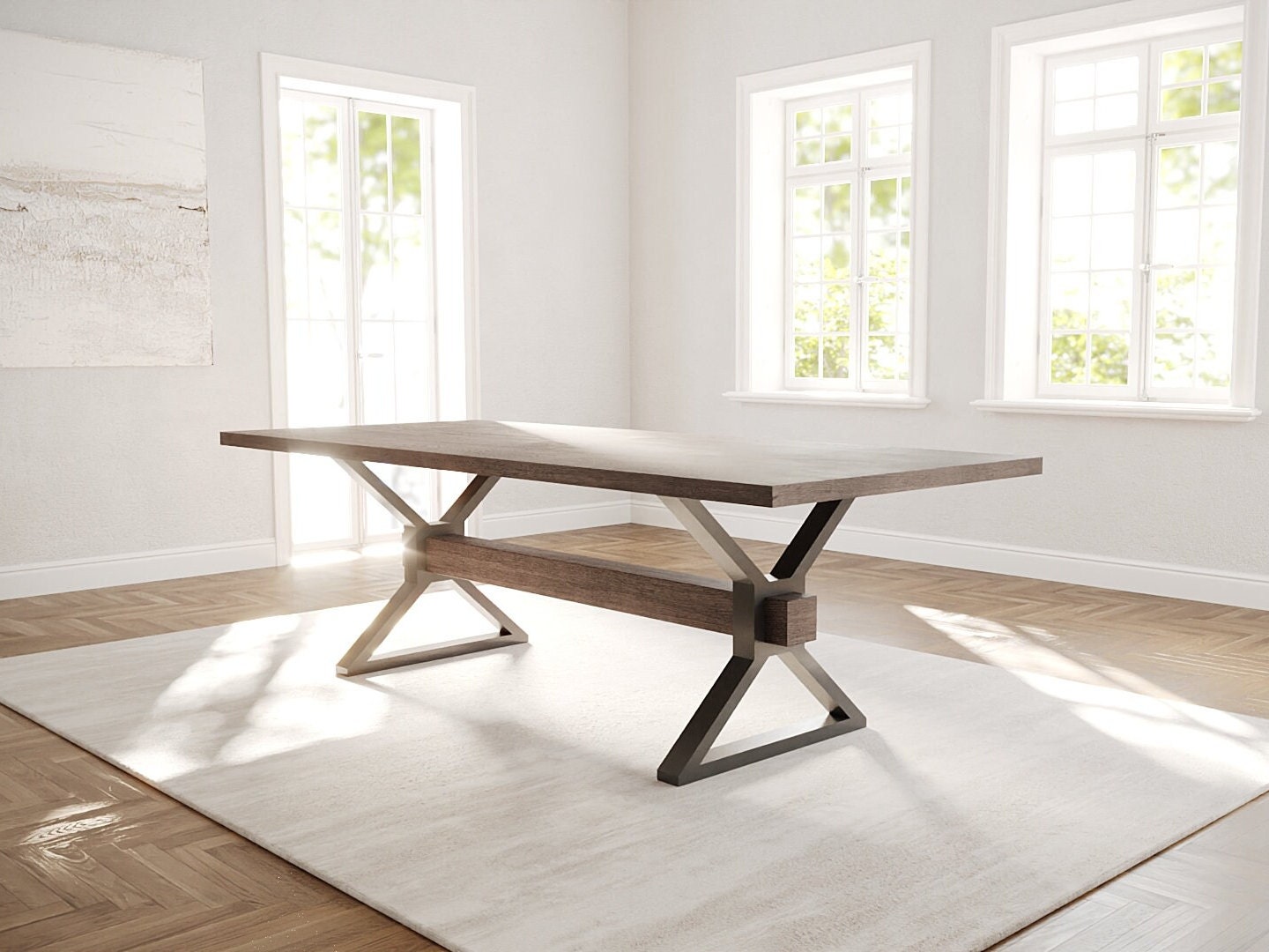The Aspen Dining Table // Trestle Leg // Farmhouse Dining Room Table ...