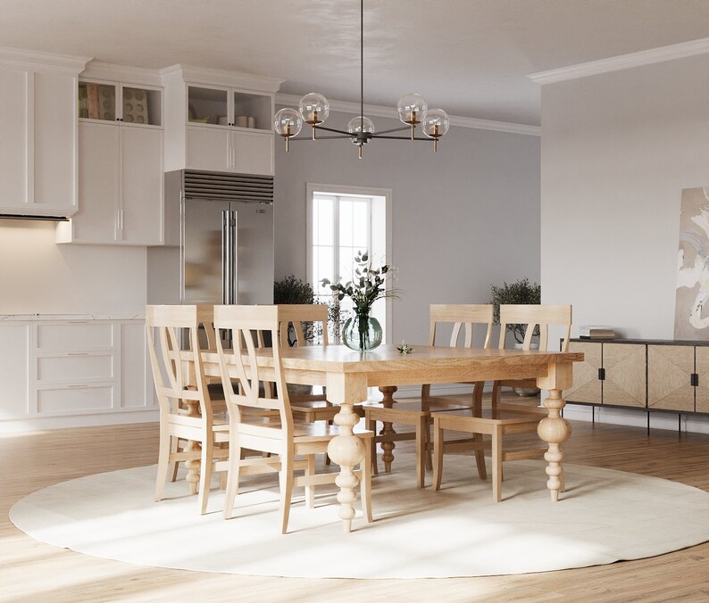 The Arcadia Turned Leg Dining Room Table Square // Modern // Farmhouse