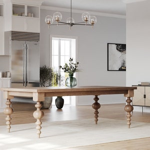 The Arcadia Dining Table // Large Turned Leg // Modern Dining Room Table // Farmhouse // Rustic image 8