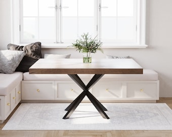 The Artisan | Industrial Pedestal Square Table // Metal Pedestal // Spider Base // Modern Dining Room Table