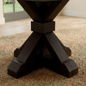 Mesa de comedor Vikinga / cuadrada con pedestal // Moderna // Estilo granja // Rústica // Madera maciza // Cocina // Rincón de desayuno // 1,6 m x 1,8 m imagen 18