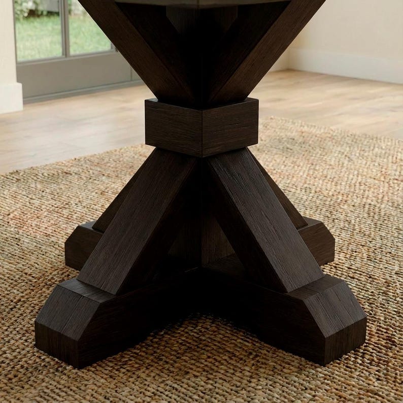 Mesa de comedor Vikinga / cuadrada con pedestal // Moderna // Estilo granja // Rústica // Madera maciza // Cocina // Rincón de desayuno // 1,6 m x 1,8 m imagen 18