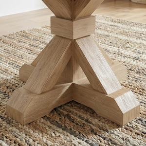 Mesa de comedor Vikinga / cuadrada con pedestal // Moderna // Estilo granja // Rústica // Madera maciza // Cocina // Rincón de desayuno // 1,6 m x 1,8 m imagen 13