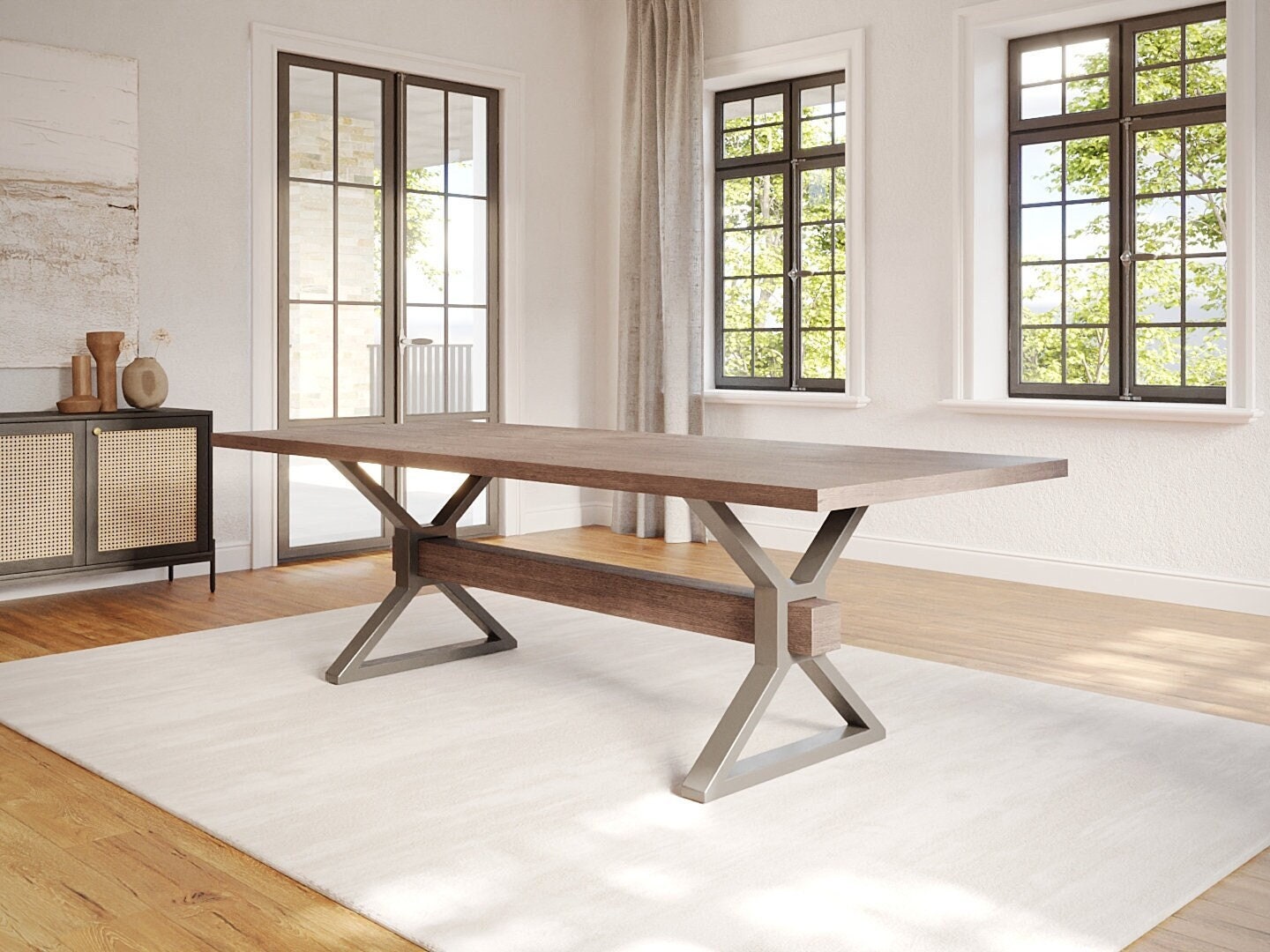 The Aspen Dining Table // Trestle Leg // Farmhouse Dining Room Table