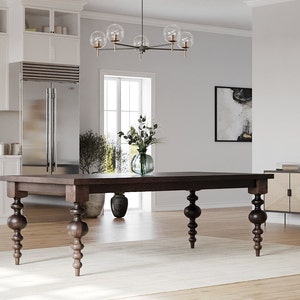 The Arcadia Dining Table // Large Turned Leg // Modern Dining Room Table // Farmhouse // Rustic image 7