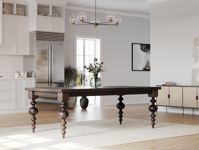 The Arcadia Dining Table // Large Turned Leg // Modern Dining Room Table // Farmhouse // Rustic image 7