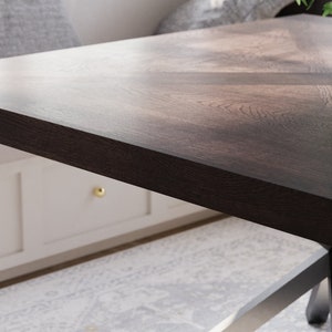 The Artisan Industrial Pedestal Square Table // Metal Pedestal // Spider Base // Modern Dining Room Table Espresso
