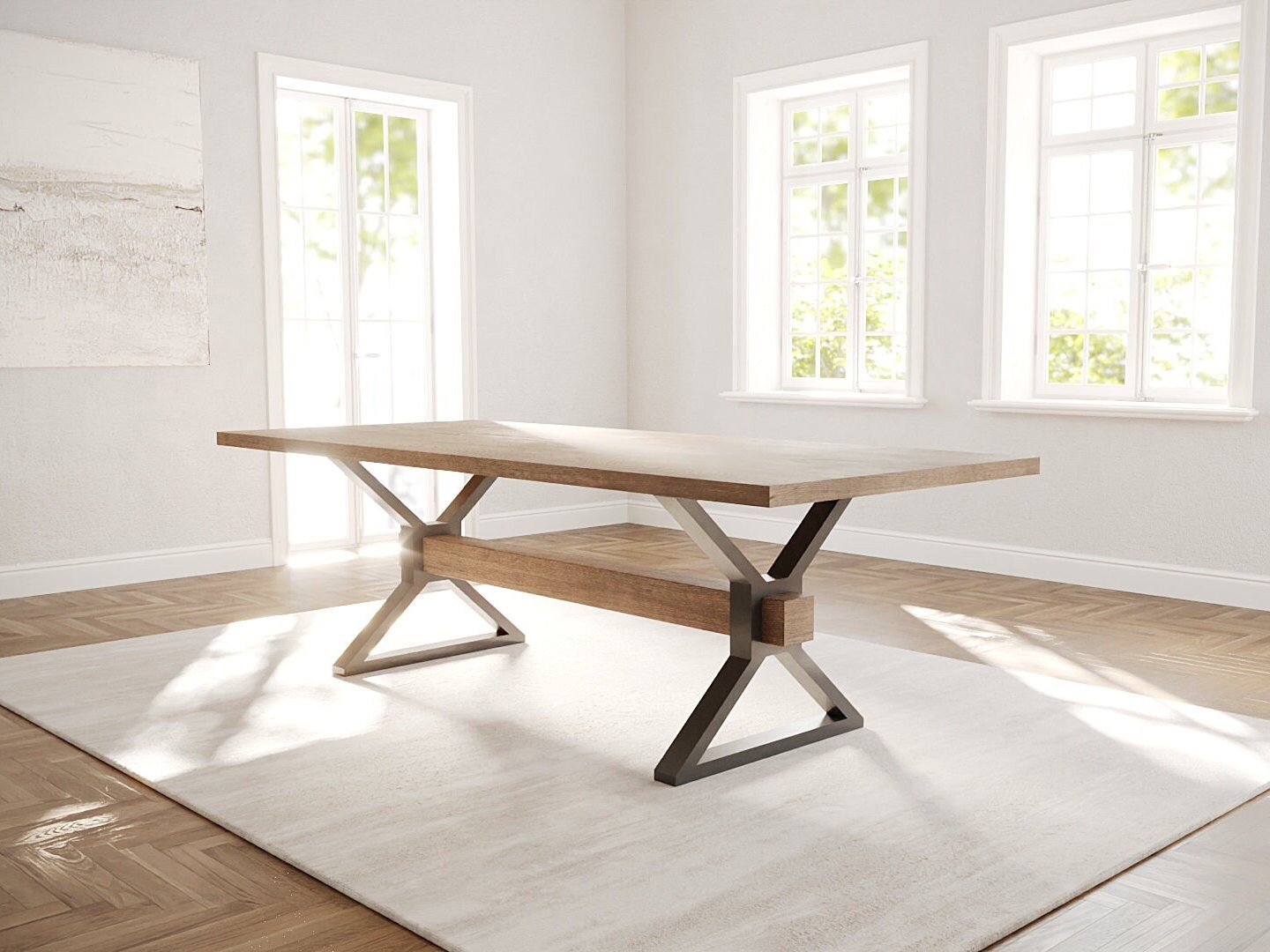 The Aspen Dining Table // Trestle Leg // Farmhouse Dining Room Table