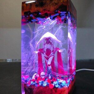 Back to school Gifts, Custom Gift, Mother of Machines, Grand Cenobite, Elesh Norn Card, Legendary Creature, Custom Lamp, Epoxy resin lamp