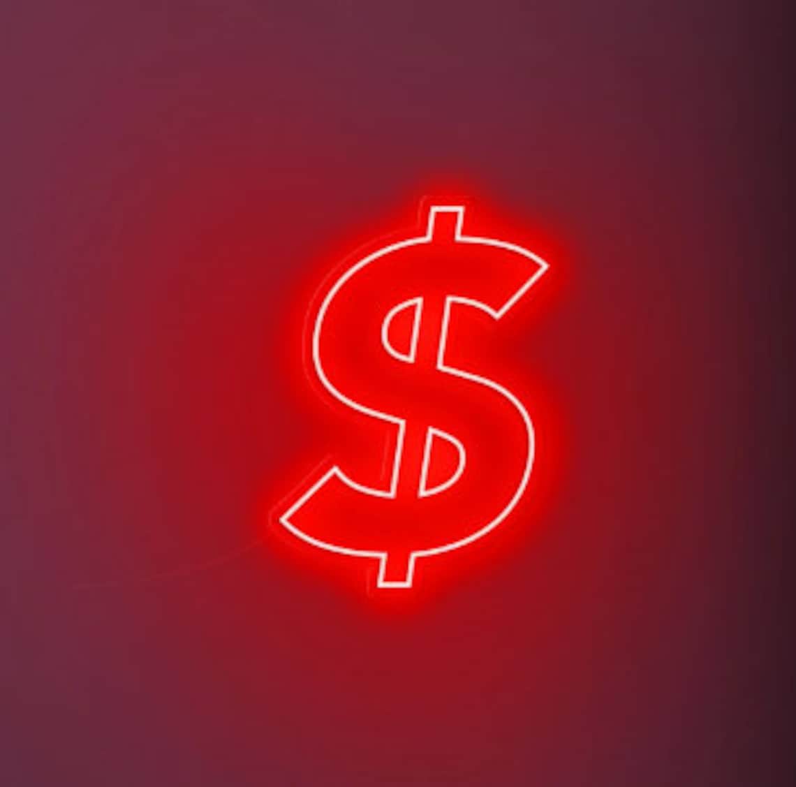 Dollar Neon Sign Money Neon Light Signdollar Led Neon Sign | Etsy