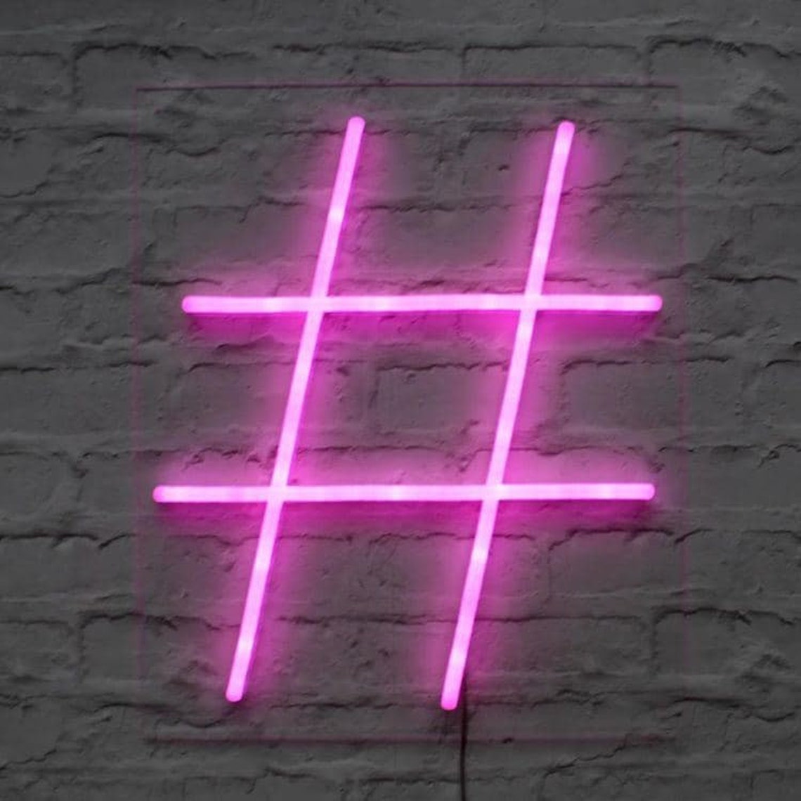 Hashtag neon sign Hashtag neon light sign Led neon sign Etsy