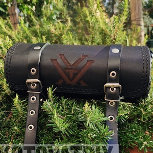 VTX Custom Motorcycle Leather Bag with VTX Engraving - Handcrafted Biker Gear, Roll Bag, Copper Bag, Gift for him, biker bag, pouch, gift