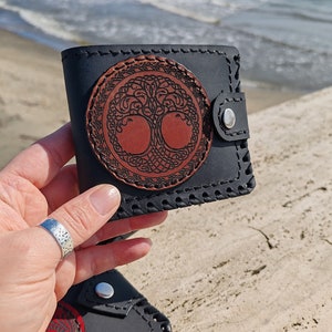 AVAILABLE LEATHER Custom WALLET, Indian, Scull, Gift For Him Her, Bifold, Gift Wallet, Clutch, Handmade Crafted, Portafoglio, Card Holder image 1