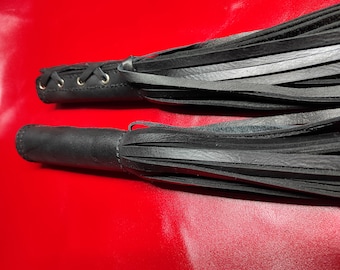 Handmade Leather Motorcycle Handlebar Tassels: Grip & Lever Covers