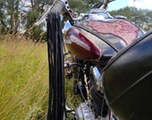 Motorcycle Handlebar Grip Covers - Faux Leather With Tassel Fringe, Anti-Skid Surface