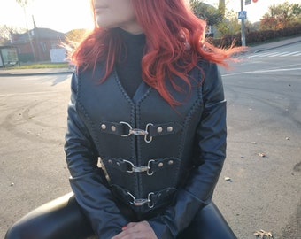 MOTORCYCLE LEATHER VEST, Leather Vest, Vest For Lady, Chopper Vest, motor woman, lady biker, Chopper Woman, Motorcycle Armor, Gift for her