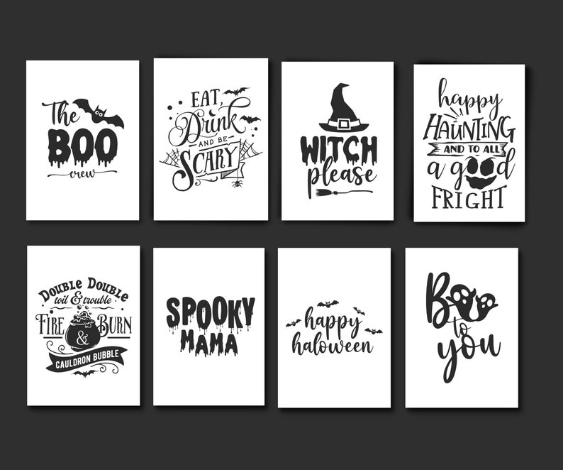 Halloween Decor Set of 35 PRINTABLES Spooky Decor Etsy