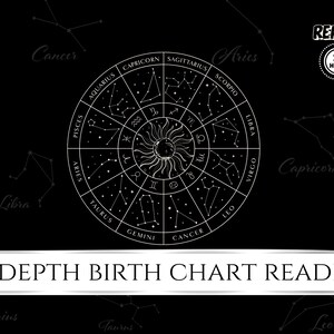 Informe de carta natal de lectura de astrología. Análisis en profundidad de la carta natal + rueda de cartas. Alta calidad y detallada. (Descarga digital en PDF)
