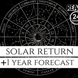 Leitura do retorno solar + previsão de 1 ano, relatório de mapa solar, relatório de mapa natal, relatório de mapa de nascimento, previsão futura, leitura no mesmo dia